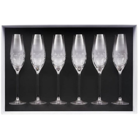 6 бокалов для шампанского Degrenne Newport Twist Champagne Flutes Gift Box Set 244052