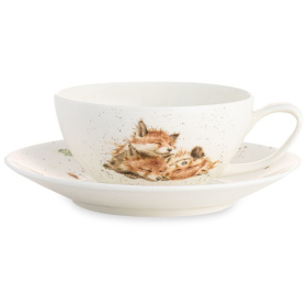 Чашка для капучино с блюдцем Royal Worcester Wrendale Designs Fox Cubs WNMW3919-XW