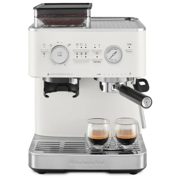 Кофеварка KitchenAid Semi Automatic Espresso Machine with Burr Grinder Porcelain White KES6551PL