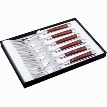 Набор из 6 вилок Forge de Laguiole Table Forks Set Rosewood Staminawood Handle / FE6 2M IN ST RW