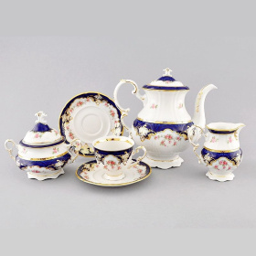 Кофейный сервиз Leander Sonata Kobalt + Bledé Květiny 07160714-1257