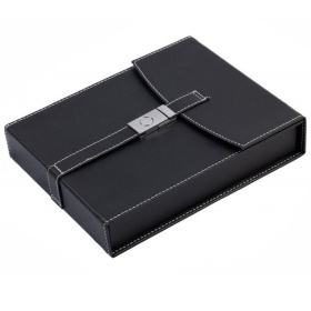 Хьюмидор для сигар Prestige Import Group Florence Black Leather Travel Humidor