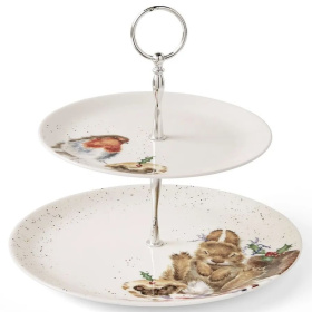Блюдо двухъярусное Royal Worcester Wrendale Designs Robin & Bunny Cake Stand WNA4375-XG