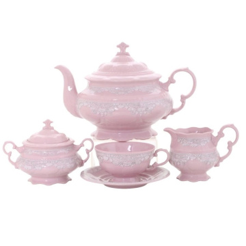 Чайный сервиз Leander Sonata Grey Patterns Pink (арт. 07260725-3002)