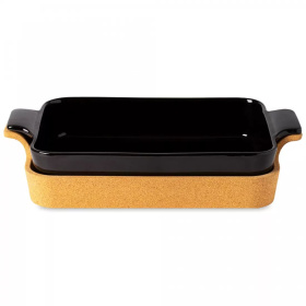 Форма для запекания с подставкой Casafina Ensemble Rectangular Baker with Cork Tray Black DR391-902