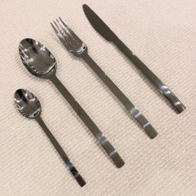 Набор столовых приборов Herdmar Spiga Casual Shiny Anthracite PVD Cutlery Set 0800000-san