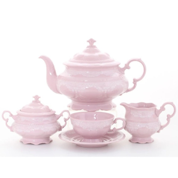 Чайный сервиз Leander Sonata White Patterns Pink (арт. 07260725-3001)