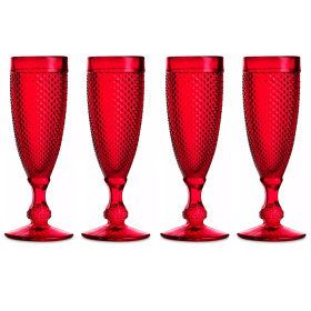 4 бокала для шампанского Vista Alegre Bicos Flutes Set Red 110 мл (арт. 49000089)