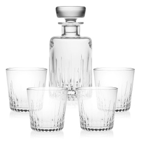 Хрустальный штоф и 4 стакана для виски Avdeev Crystal Коллекция "Бриз" Н695/3-695/13