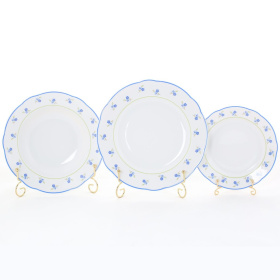 Набор из 18 тарелок Leander Mary-Anne Modré Květiny 03160119-0887