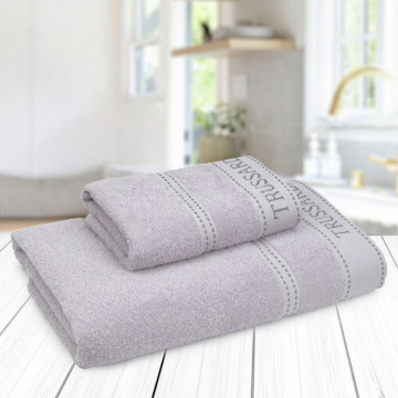 Набор полотенец Trussardi Ribbon Cotone Set di asciugamani Grigio Perla TRU/441390