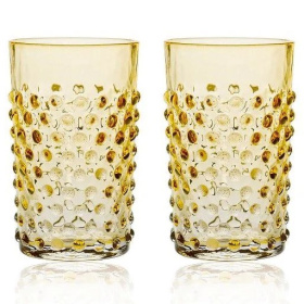 2 стакана для воды Klimchi Underlay Amber Hobnail Tumblers 200 мл (арт. 21013/200-328/27)