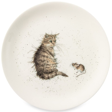 Тарелка десертная Royal Worcester Wrendale Designs Cat and Mouse Coupe Plate (арт. WNLU5658-XB-1)