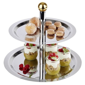 Блюдо двухъярусное APS Finesse Etagère Gold Plated Knob 33238