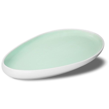 Блюдо овальное Le Coq Porcelaine Ninfa Matt White and Aquamarine Drop Tray (арт. LNIN028AQ374325)