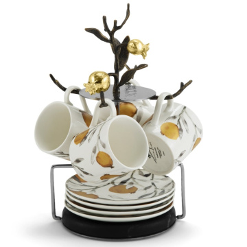 Набор кружек с блюдцами Michael Aram Pomegranate Demitasse Set with Stand 175494