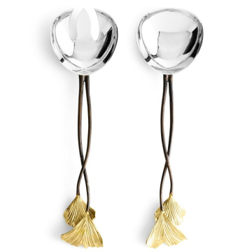 Набор сервировочных предметов Michael Aram Golden Ginkgo Serving Set 132109