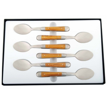 Набор из 6 кофейных ложек Forge de Laguiole Coffee Spoons Set Juniper Handle / CC6 2M IN GE