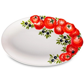 Блюдо овальное Edelweiss Tomato & Olives Medium Oval Platter EDW-636P
