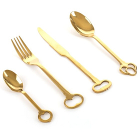 Набор столовых приборов Seletti Keytlery Gold 07374