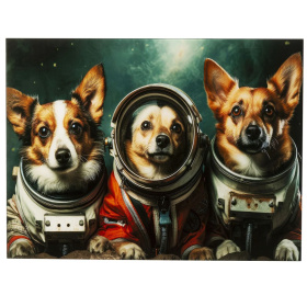 Картина KARE Glasbild Astronauts Dogs 56276
