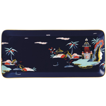 Блюдо прямоугольное Wedgwood Wonderlust Blue Pagoda Sandwich Tray (арт. 40031721)