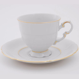 6 чашек с блюдцами Leander Sonata Tenká Zlatá Odbočka 07160414-1139