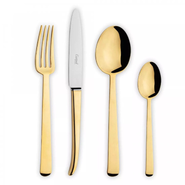 Набор столовых приборов Cutipol Ergo Mirror Polished Gold Plated ER.006.G