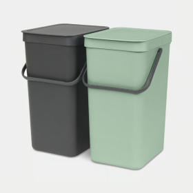 Комплект ведер для мусора Brabantia Sort & Go Built-in Bin Jade Green & Grey Set 214462