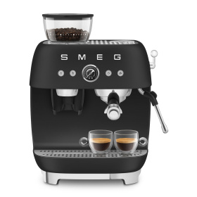 Кофеварка рожковая Smeg Macchina da Caffè Espresso Manuale 50's Style Nero Opaco EGF03BLMEU