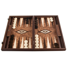 Нарды Manopoulos Handcrafted Premium Walnut Burl Backgammon Set BJJ3
