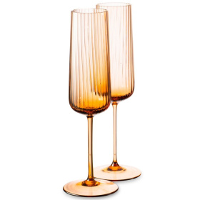 2 бокала для шампанского Anna Von Lipa Ripple Aperitive Glass New Brown Set AVL-653-30