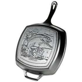 Сковорода-гриль Lodge Wildlife Series Square Cast Iron Fish Grill Pan L8SGPWLFI