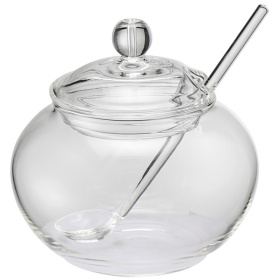 Сахарница с ложкой Weis Zuckerdose Glas inkl. Deckel u. Löffel 14582