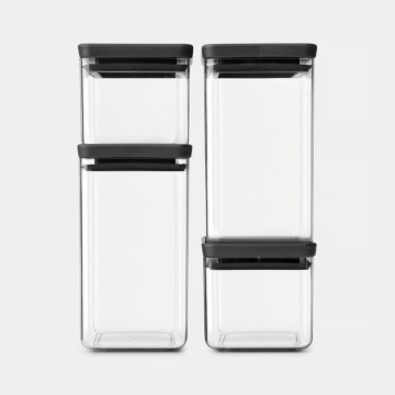 Набор банок Brabantia Square Canisters Set Tasty+ Dark Grey 122422